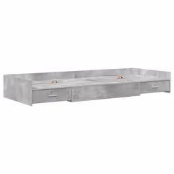 vidaXL Struttura letto con contenitore Grigio cemento 75 x 190 cm - Vista aggiuntiva 2