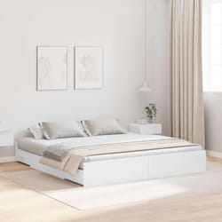 vidaXL Struttura letto con contenitore Bianco 200 x 200 cm