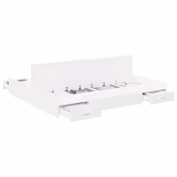 vidaXL Struttura letto con contenitore Bianco 200 x 200 cm - Vista aggiuntiva 3
