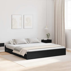 vidaXL Struttura letto con contenitore Rovere nero 200 x 200 cm