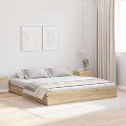 vidaXL Struttura letto con contenitore rovere sonoma 200 x 200 cm