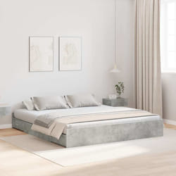 vidaXL Struttura letto con contenitore Grigio cemento 200 x 200 cm