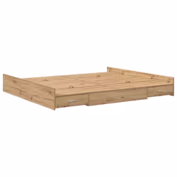 vidaXL Struttura letto con contenitore rovere artigianale 200 x 200 cm - Vista aggiuntiva 2
