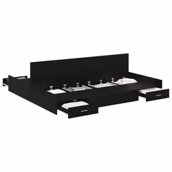 vidaXL Struttura letto con contenitore Rovere nero 180 x 200 cm - Vista aggiuntiva 3