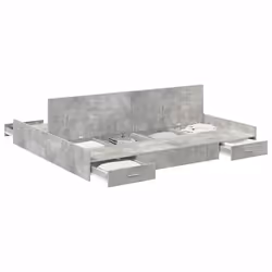 vidaXL Struttura letto con contenitore Grigio cemento 180 x 200 cm - Vista aggiuntiva 3