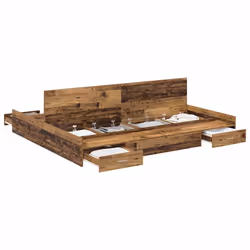 vidaXL Struttura letto con contenitore Legno vecchio 180 x 200 cm - Vista aggiuntiva 3