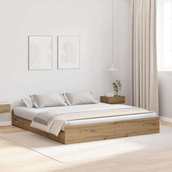 vidaXL Struttura letto con contenitore rovere artigianale 180 x 200 cm