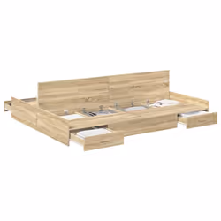 vidaXL Struttura letto con contenitore rovere sonoma 160 x 200 cm - Vista aggiuntiva 3