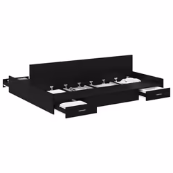 vidaXL Struttura letto con contenitore Rovere nero 150 x 200 cm - Vista aggiuntiva 3