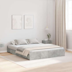 vidaXL Struttura letto con contenitore Grigio cemento 150 x 200 cm