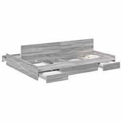 vidaXL Struttura letto con contenitore Grigio sonoma 140 x 200 cm - Vista aggiuntiva 3