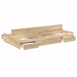 vidaXL Struttura letto con contenitore rovere sonoma 120 x 200 cm - Vista aggiuntiva 3