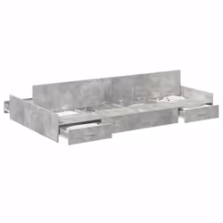 vidaXL Struttura letto con contenitore Grigio cemento 120 x 200 cm - Vista aggiuntiva 3