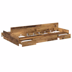 vidaXL Struttura letto con contenitore Legno vecchio 120 x 200 cm - Vista aggiuntiva 3