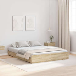vidaXL Struttura letto con contenitore rovere sonoma 140 x 190 cm