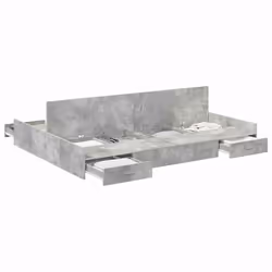 vidaXL Struttura letto con contenitore Grigio cemento 140 x 190 cm - Vista aggiuntiva 3