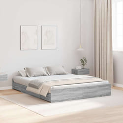 vidaXL Struttura letto con contenitore Grigio sonoma 140 x 190 cm