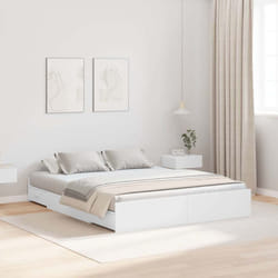 vidaXL Struttura letto con contenitore Bianco 135 x 190 cm