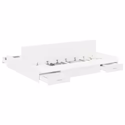 vidaXL Struttura letto con contenitore Bianco 135 x 190 cm - Vista aggiuntiva 3