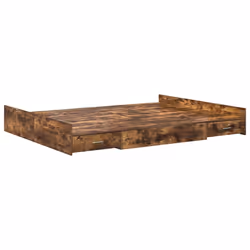 vidaXL Struttura letto con contenitore Rovere fumo 135 x 190 cm - Vista aggiuntiva 2