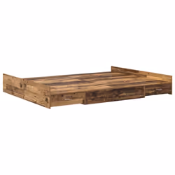 vidaXL Struttura letto con contenitore Legno vecchio 135 x 190 cm - Vista aggiuntiva 2