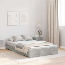 vidaXL Struttura letto con contenitore Grigio cemento 120 x 190 cm