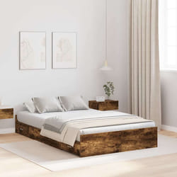 vidaXL Struttura letto con contenitore Rovere fumo 120 x 190 cm