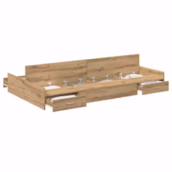 vidaXL Struttura letto con contenitore rovere artigianale 120 x 190 cm - Vista aggiuntiva 3
