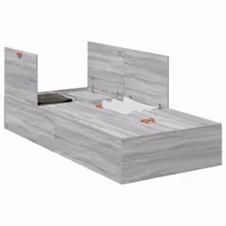 vidaXL Struttura del letto Grigio sonoma 80 x 200 cm Legno multistrato - Vista aggiuntiva 3