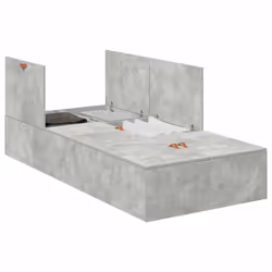 vidaXL Struttura del letto Grigio cemento 90 x 200 cm - Vista aggiuntiva 3