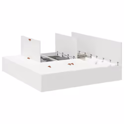 vidaXL Struttura del letto Bianco 200 x 200 cm Legno multistrato - Vista aggiuntiva 3