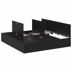 vidaXL Struttura del letto Rovere nero 200 x 200 cm Legno multistrato - Vista aggiuntiva 3