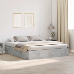vidaXL Struttura del letto Grigio cemento 200 x 200 cm
