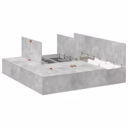 vidaXL Struttura del letto Grigio cemento 200 x 200 cm - Vista aggiuntiva 3