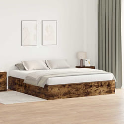 vidaXL Struttura del letto Rovere fumo 200 x 200 cm Legno multistrato