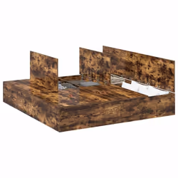 vidaXL Struttura del letto Rovere fumo 200 x 200 cm Legno multistrato - Vista aggiuntiva 3