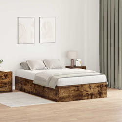 vidaXL Struttura del letto Rovere fumo 120 x 200 cm Legno multistrato