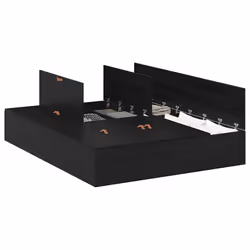 vidaXL Struttura del letto Rovere nero 140 x 200 cm Legno multistrato - Vista aggiuntiva 3