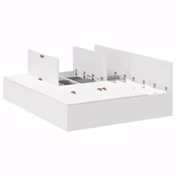 vidaXL Struttura del letto Bianco 150 x 200 cm Legno multistrato - Vista aggiuntiva 3