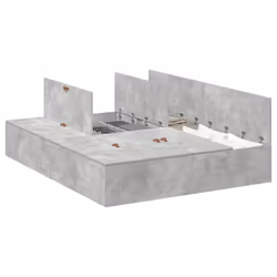 vidaXL Struttura del letto Grigio cemento 150 x 200 cm - Vista aggiuntiva 3