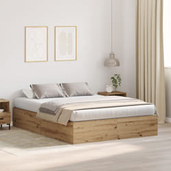 Letto contenitore in rovere artigianale 150x200 cm Vidaxl