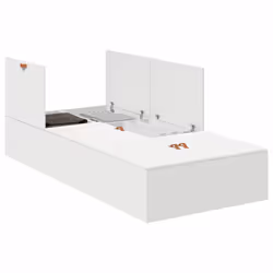 vidaXL Struttura del letto Bianco 90 x 190 cm Legno multistrato - Vista aggiuntiva 3