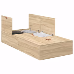 vidaXL Struttura del letto rovere sonoma 90 x 190 cm Legno multistrato - Vista aggiuntiva 3