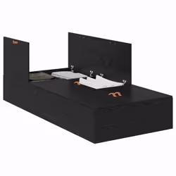 vidaXL Struttura del letto Rovere nero 75 x 190 cm Legno multistrato - Vista aggiuntiva 3