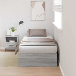 vidaXL Struttura del letto Grigio sonoma 75 x 190 cm Legno multistrato