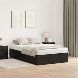 vidaXL Struttura del letto Rovere nero 120 x 190 cm Legno multistrato