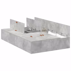 vidaXL Struttura del letto Grigio cemento 120 x 190 cm - Vista aggiuntiva 3