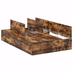 vidaXL Struttura del letto Rovere fumo 120 x 190 cm Legno multistrato - Vista aggiuntiva 3