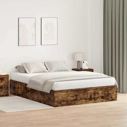 vidaXL Struttura del letto Rovere fumo 140 x 190 cm Legno multistrato