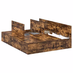 vidaXL Struttura del letto Rovere fumo 135 x 190 cm Legno multistrato - Vista aggiuntiva 3